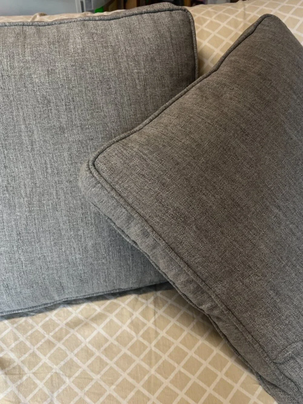 Accent Throw Pillows - Set of TWO  (Removable‎ Zipper Closure Covers) GRAY